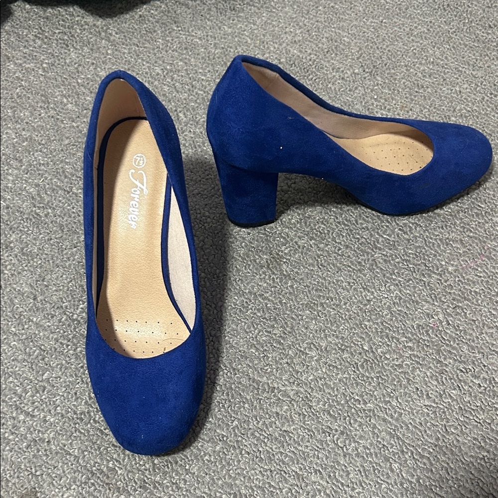 Forever 21 Royal Blue Block Heels